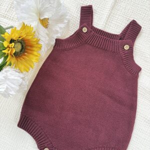 Knit tank Romper- Burgundy