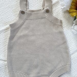 Knit tank Romper- Tan