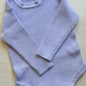 Ribbed Knit Romper Legging Set - Lavender